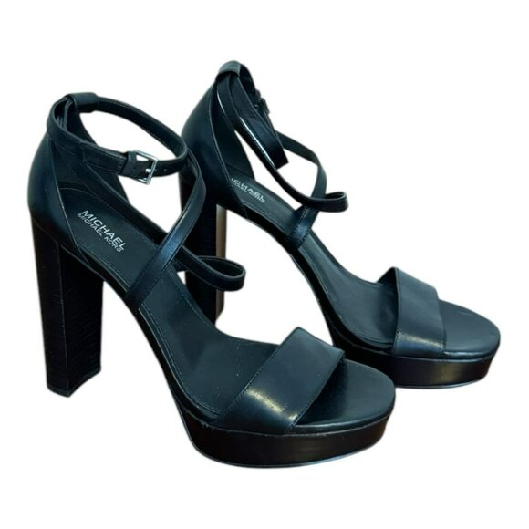 Michael Kors Charlize Crisscross Strappy Black Acorn Platform Sandal Women SZ 7 - Picture 7 of 14